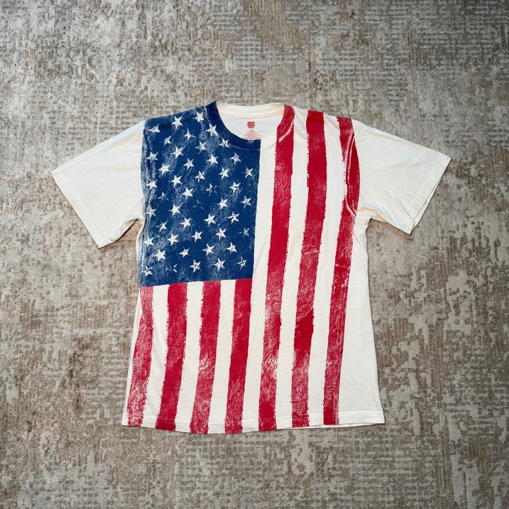 Y2K American Summer USA Americana Flag Front AOP Graphic Print T-Shirt